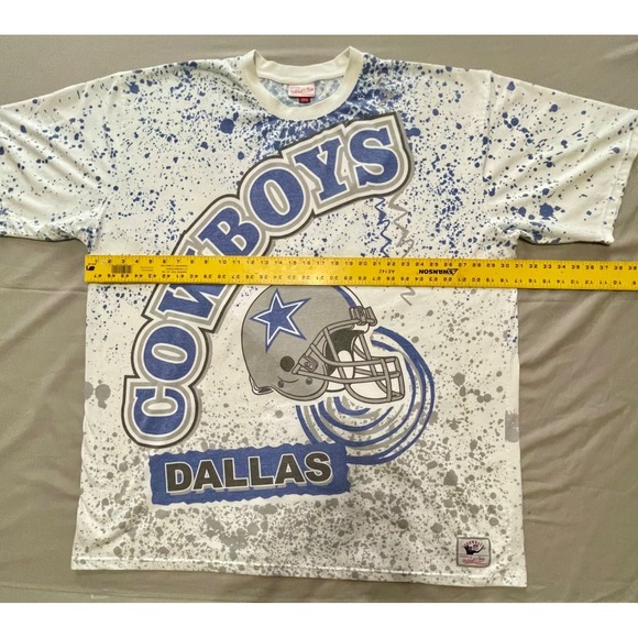 Dallas Cowboys T-Shirt Mitchell & Ness - Size 5XLT All Over Print - Picture 10 of 11